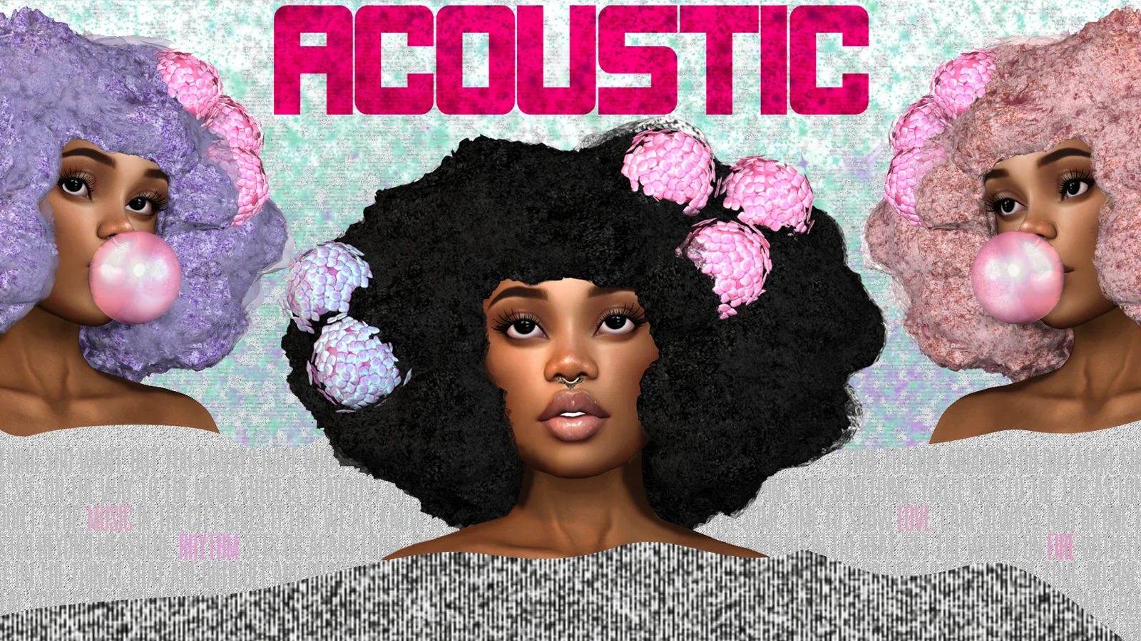 Acoustic virtual hair presentation