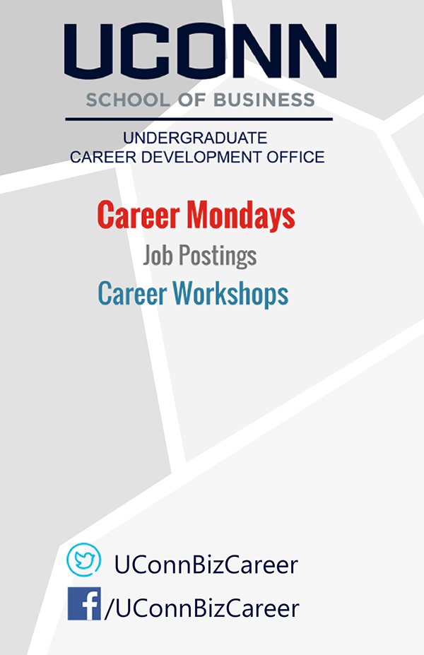 UConn School of Business career development poster
